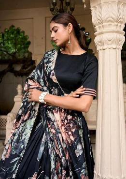 Artriddhs Dola silk D NO DEGITAL 10 Black Wholesale lehenga market in Mumbai